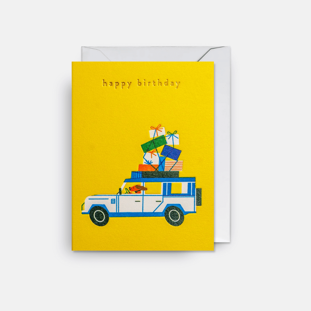 Cruising Dog Birthday Mini Greetings Card