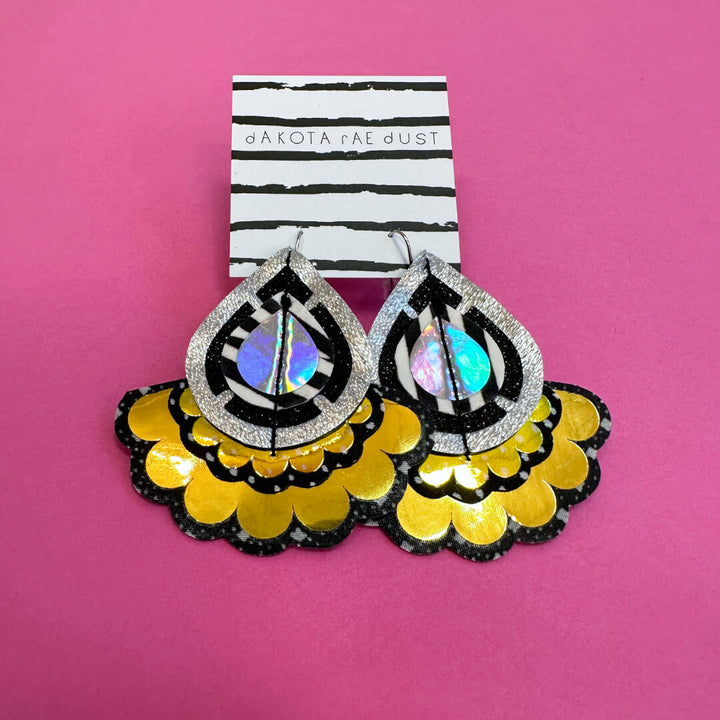 Gold Jazzy Plectrum Earrings