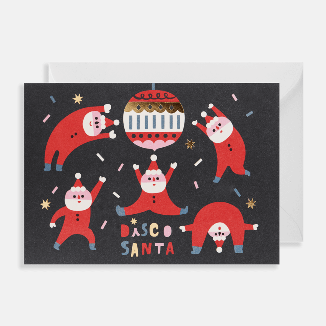 Disco Santa Greetings Cards Pack of 5