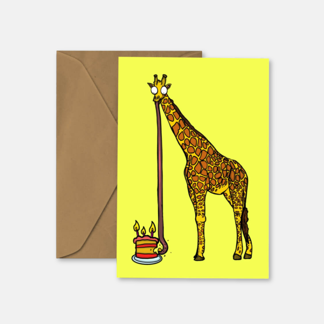 Giraffe Cake Greetings Card