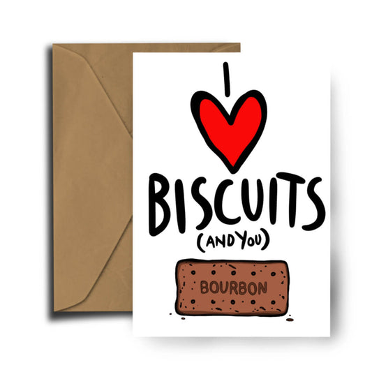 I Love Biscuits Greetings Card