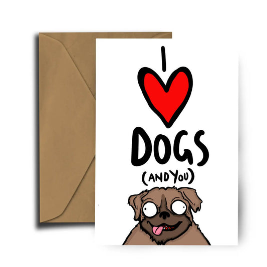 I Love Dogs Greetings Card