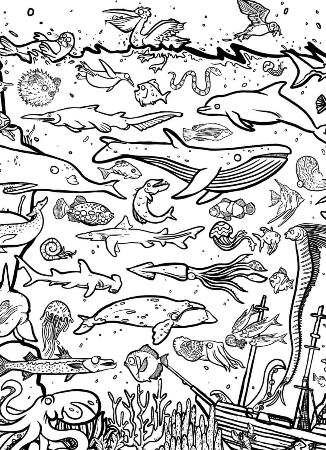 Ocean Giant Colouring Poster