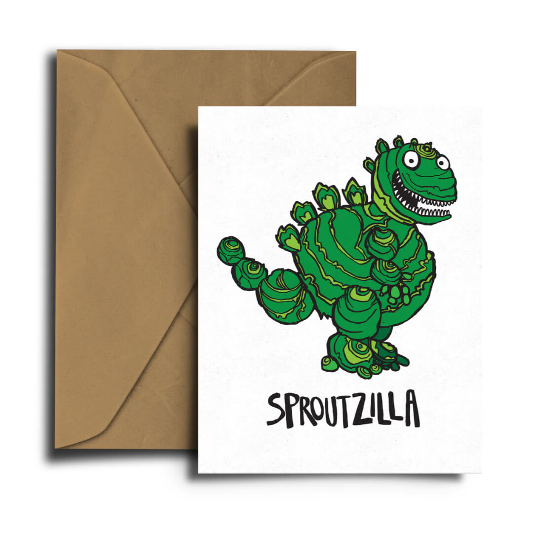 Sproutzilla Christmas Greetings Card