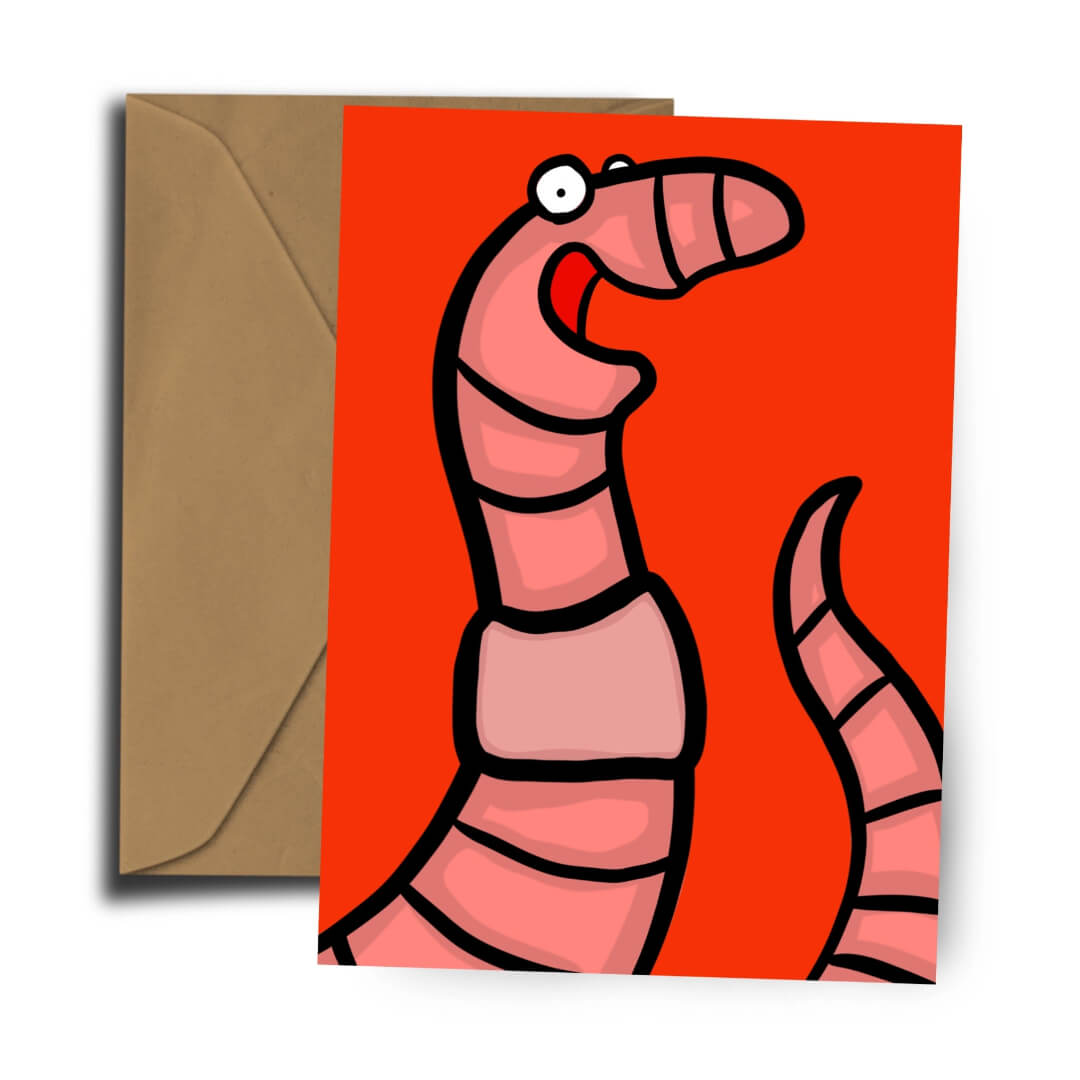 Worm Greetings Card