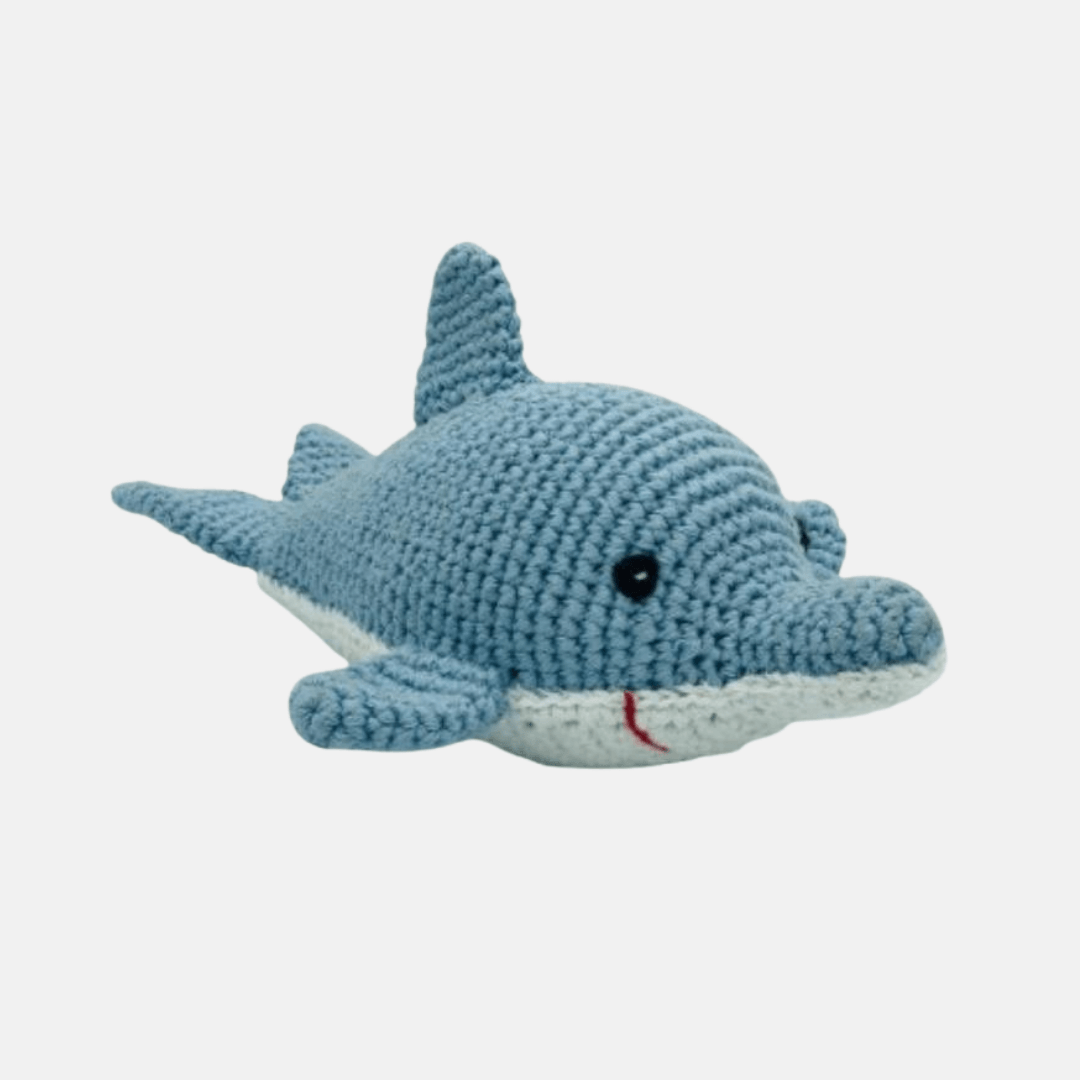 Dolphin Organic Cotton Crochet Rattle