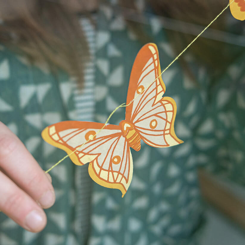 British Butterfly Paper Garland