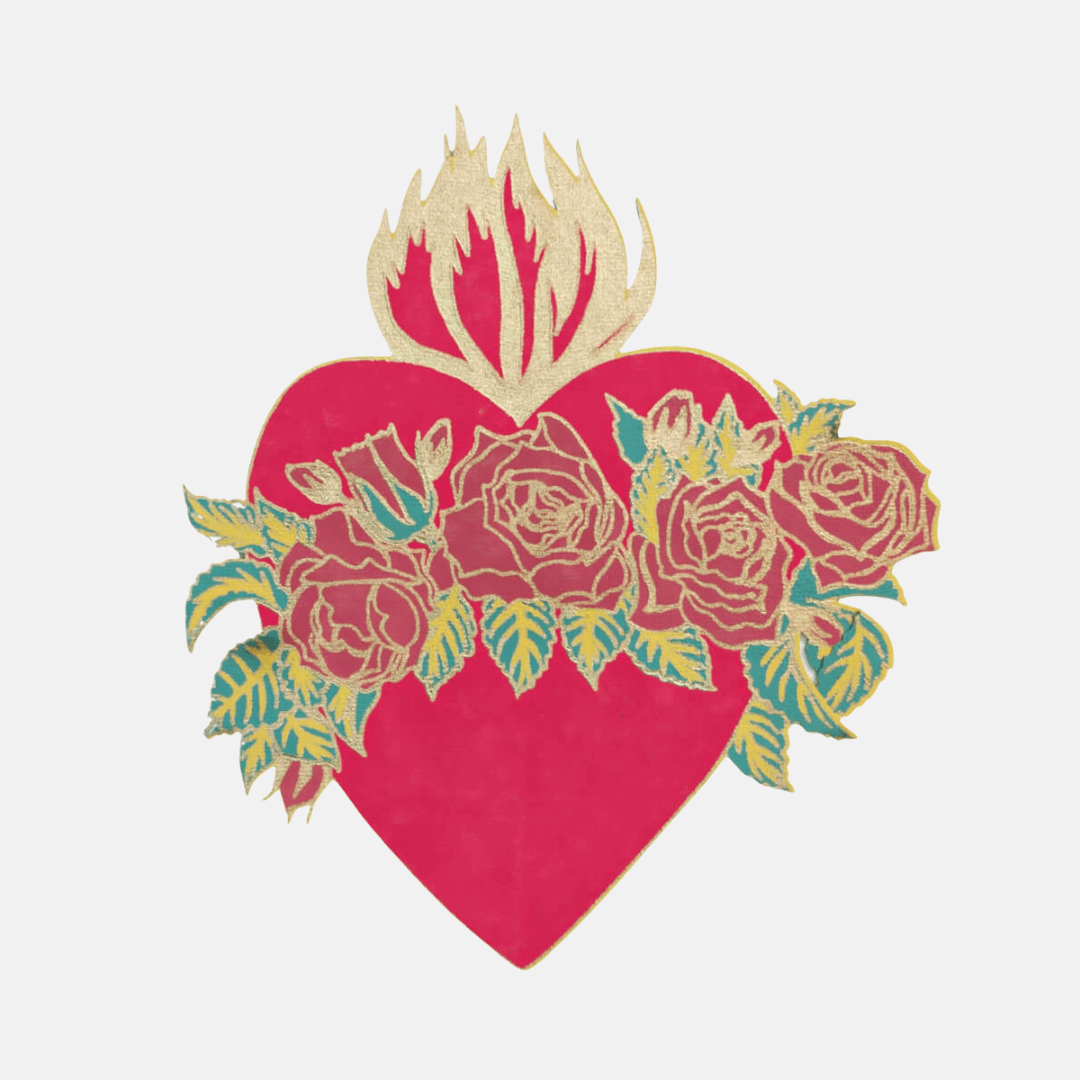 Flaming Heart Greetings Card