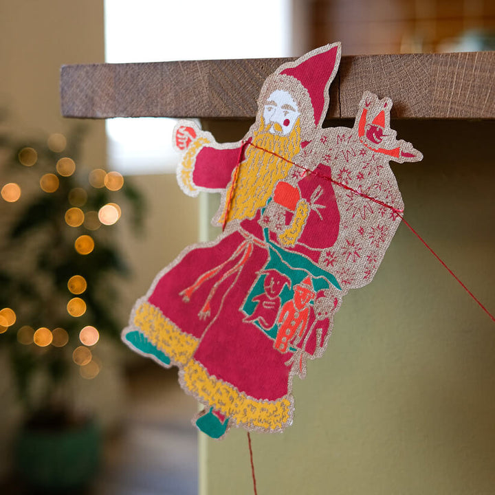 Saint Nick Christmas Paper Garland