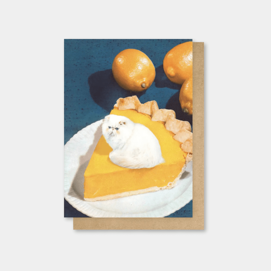 Lemon Meow Pie Cat Greetings Card