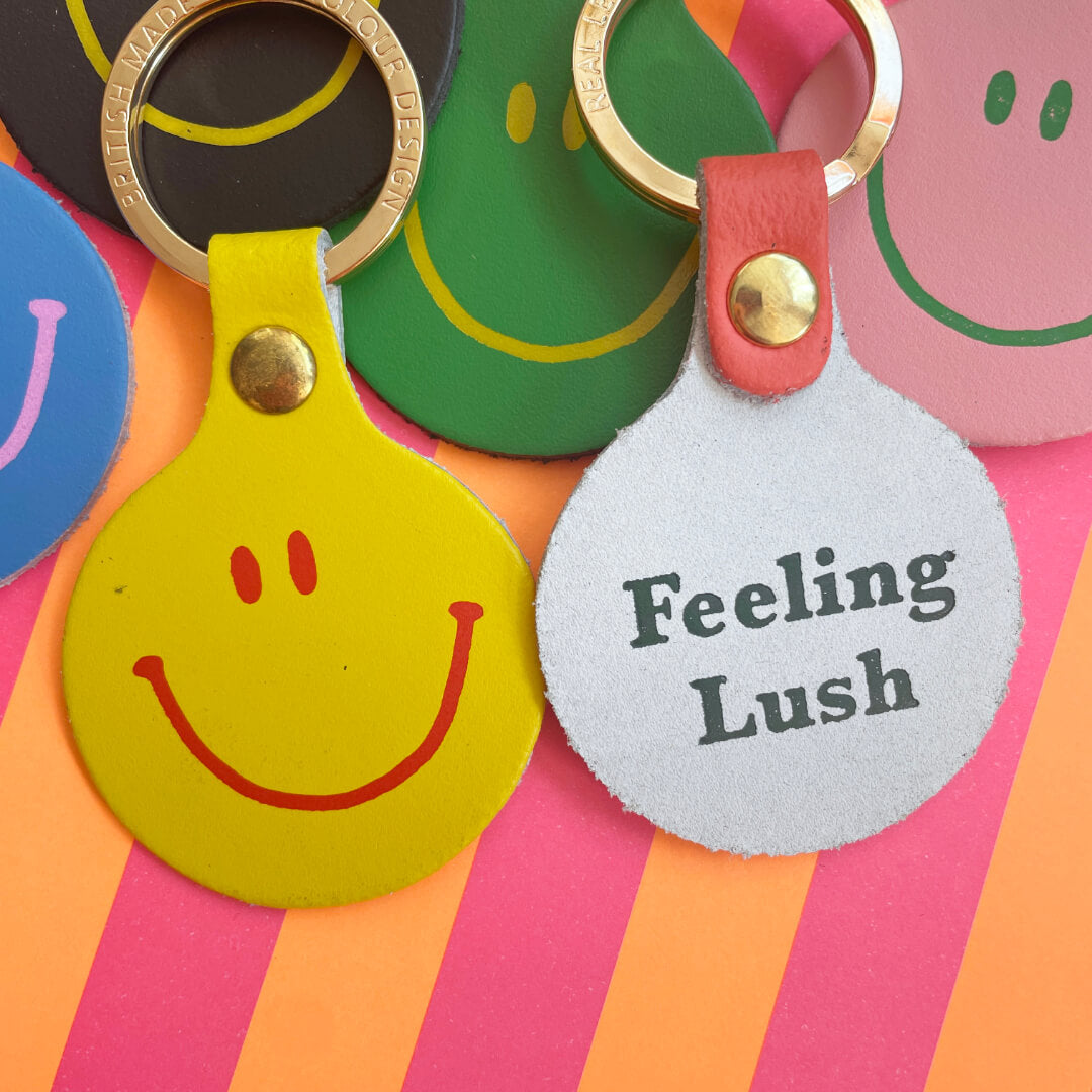 Feeling Lush Smiley Face Key Ring