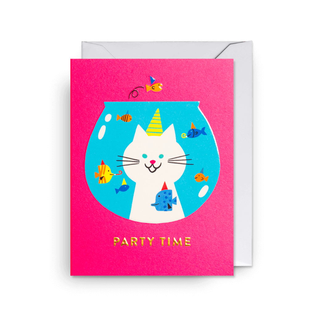 Fish Bowl Party Mini Greetings Card