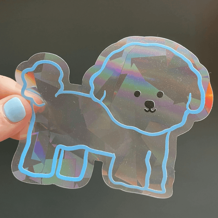 Fluffy Dog Suncatcher Sticker