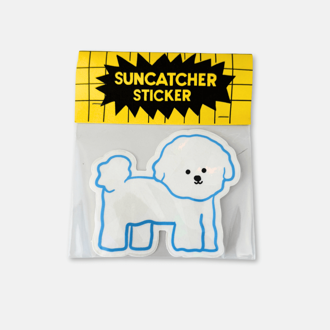 Fluffy Dog Suncatcher Sticker