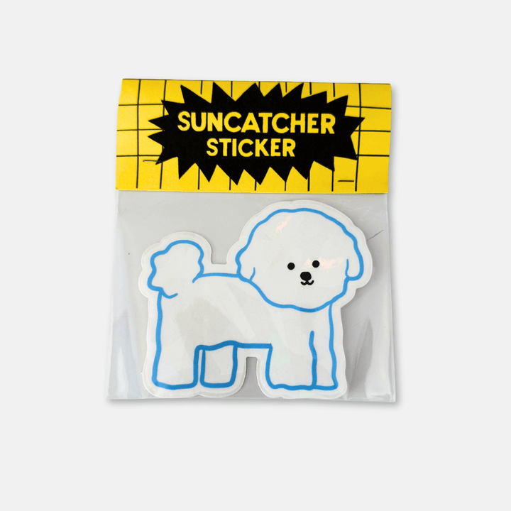 Fluffy Dog Suncatcher Sticker