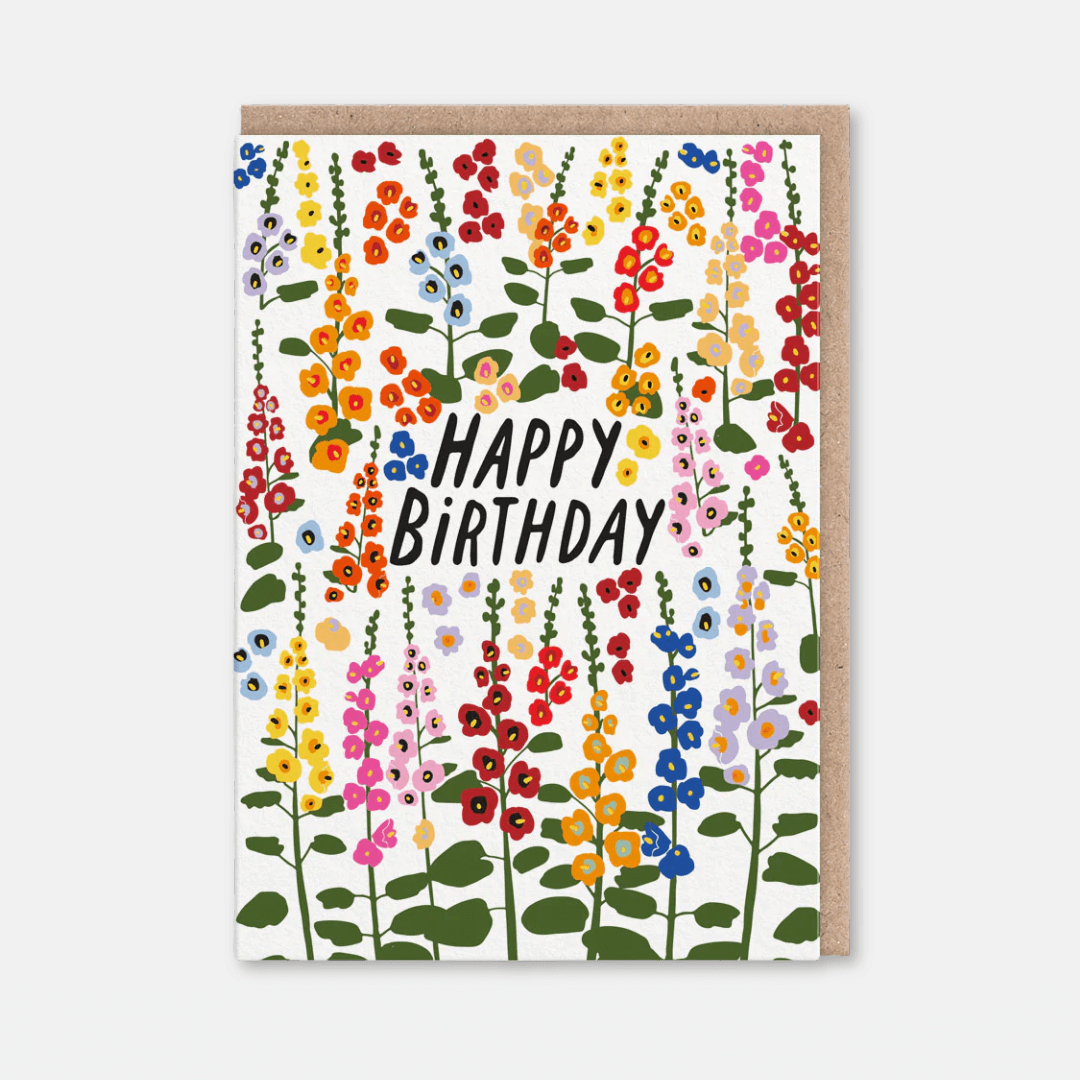 Foxgloves Birthday Greetings Card