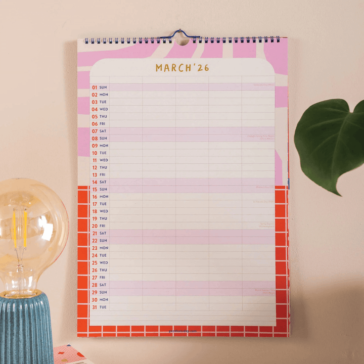Academic 2025-2026 Family Planner Calendar Colour Flow
