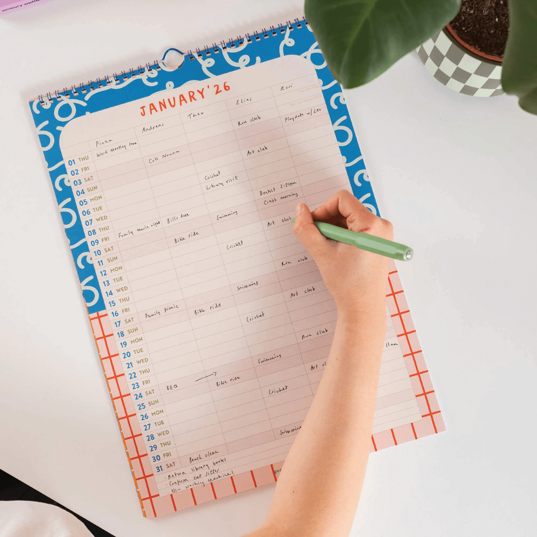 Academic 2025-2026 Family Planner Calendar Colour Flow