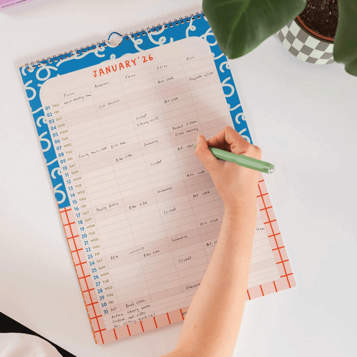 Academic 2025-2026 Family Planner Calendar Colour Flow