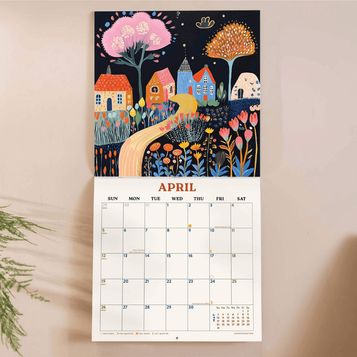 2026 Folk Art Wall Calendar