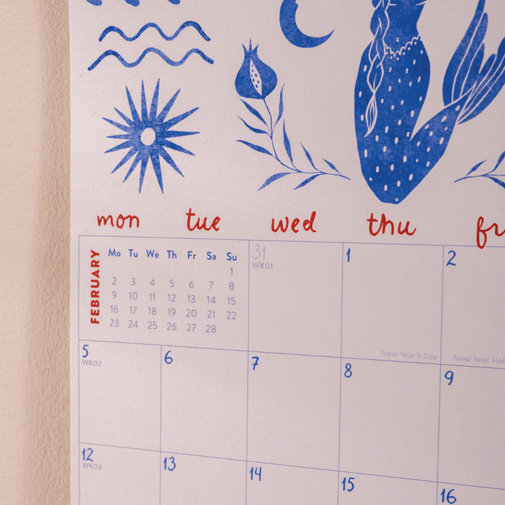 2026 Ocean Mermaid Calendar