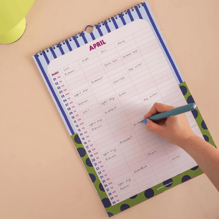 Colour Flow A3 Family Planner Calendar