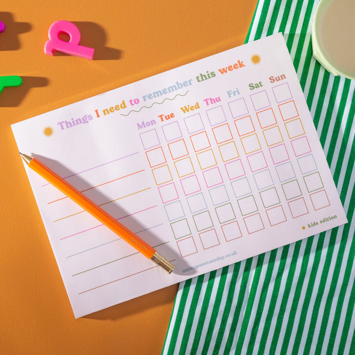 A5 Kids Weekly Planner Pad