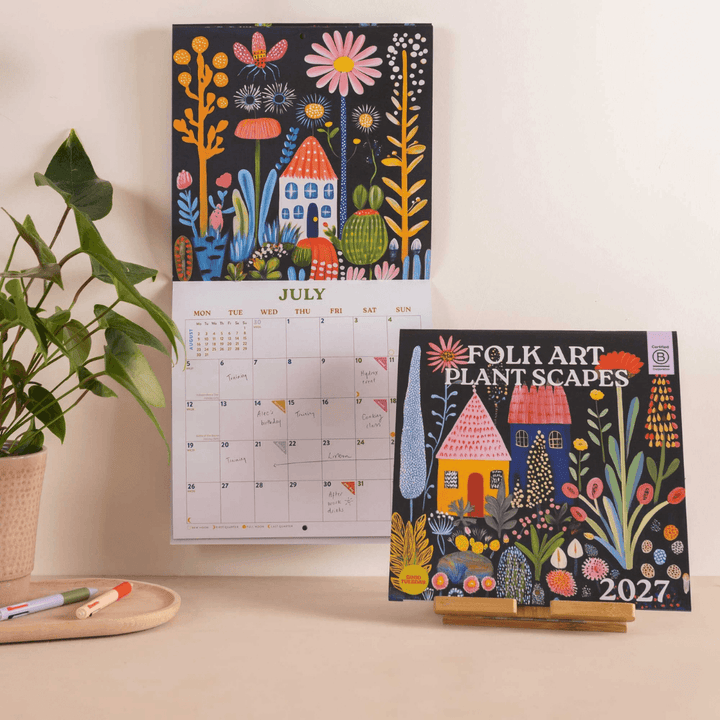 2027 Folk Art Plant Scapes Wall Calendar