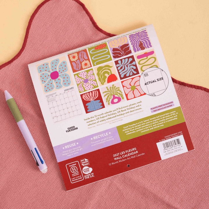 2027 Les Fleurs Compact Wall Calendar