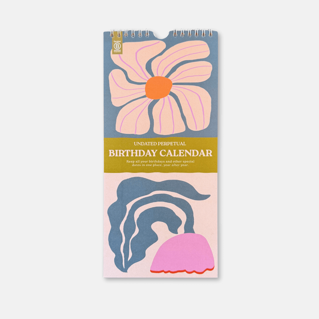 Les Fleurs Undated Birthday Calendar