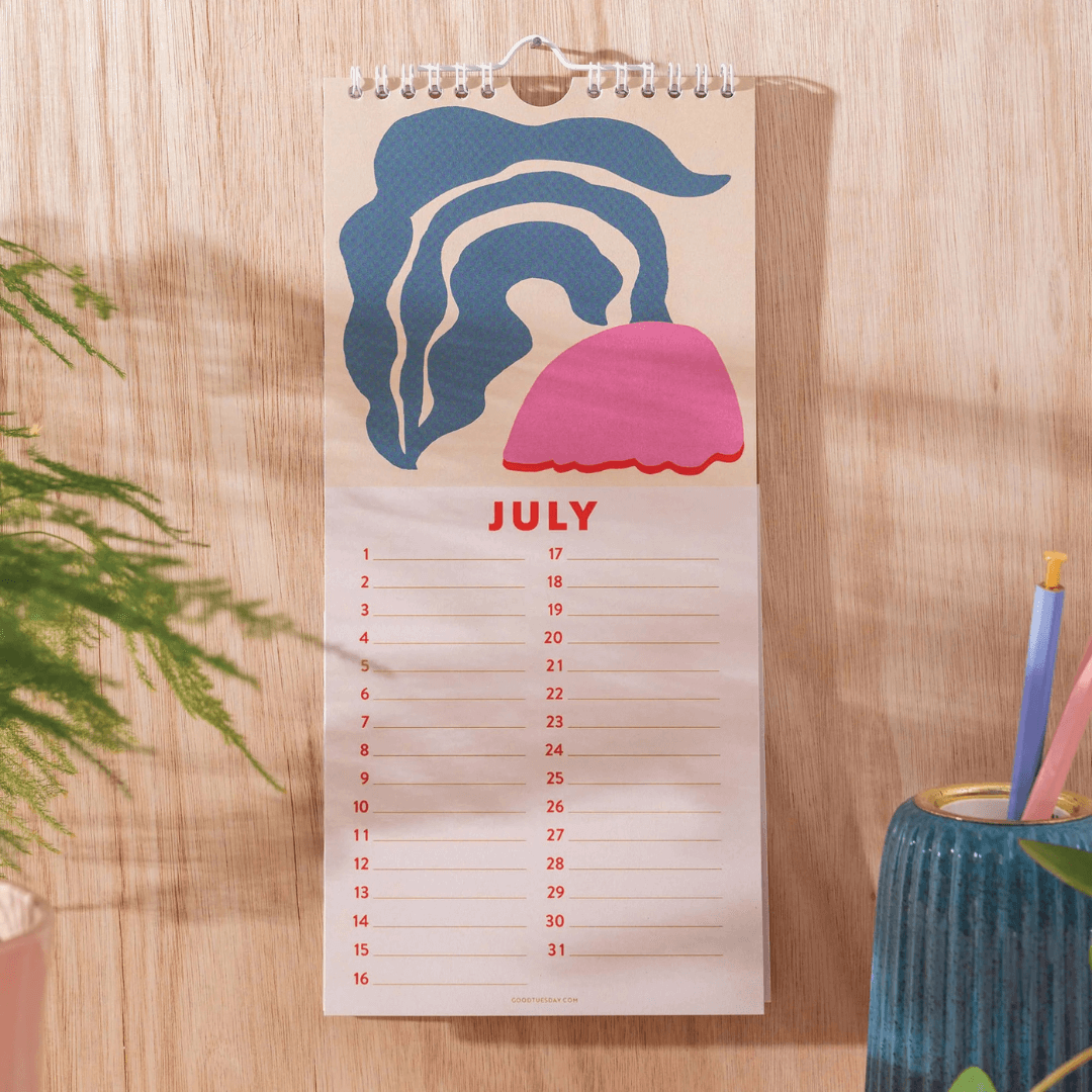 Les Fleurs Undated Birthday Calendar
