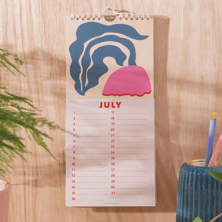 Les Fleurs Undated Birthday Calendar