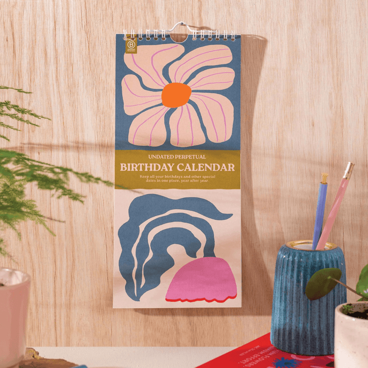 Les Fleurs Undated Birthday Calendar