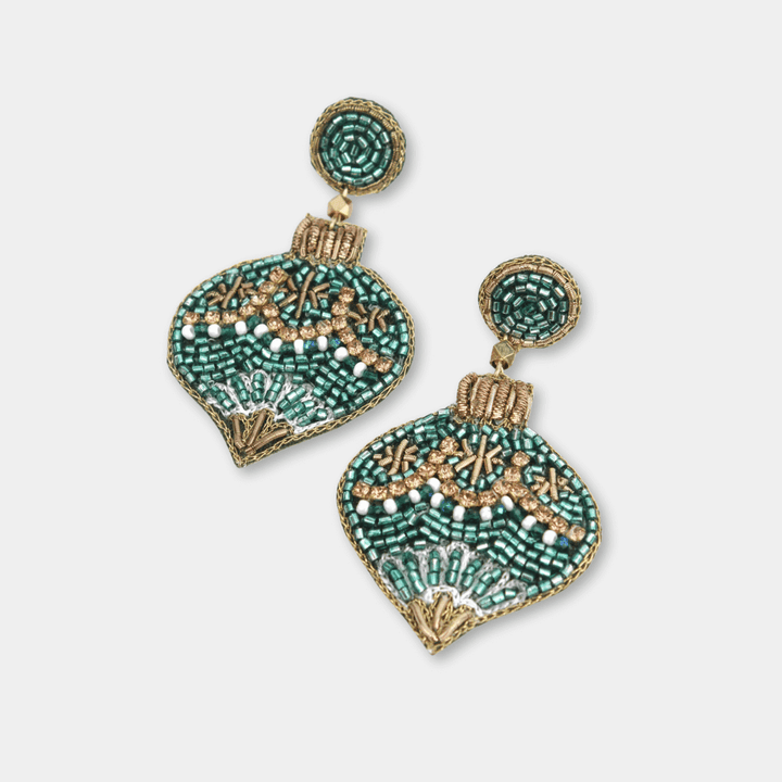 Christmas Bauble Beaded Earrings