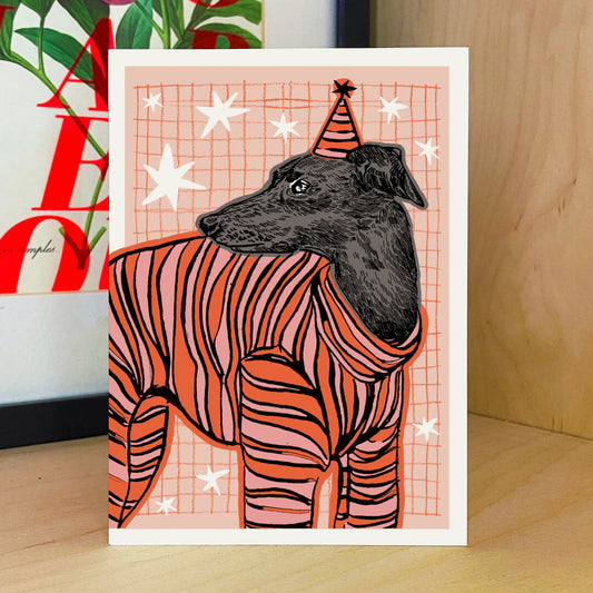 Greyhound Party Greetings Card
