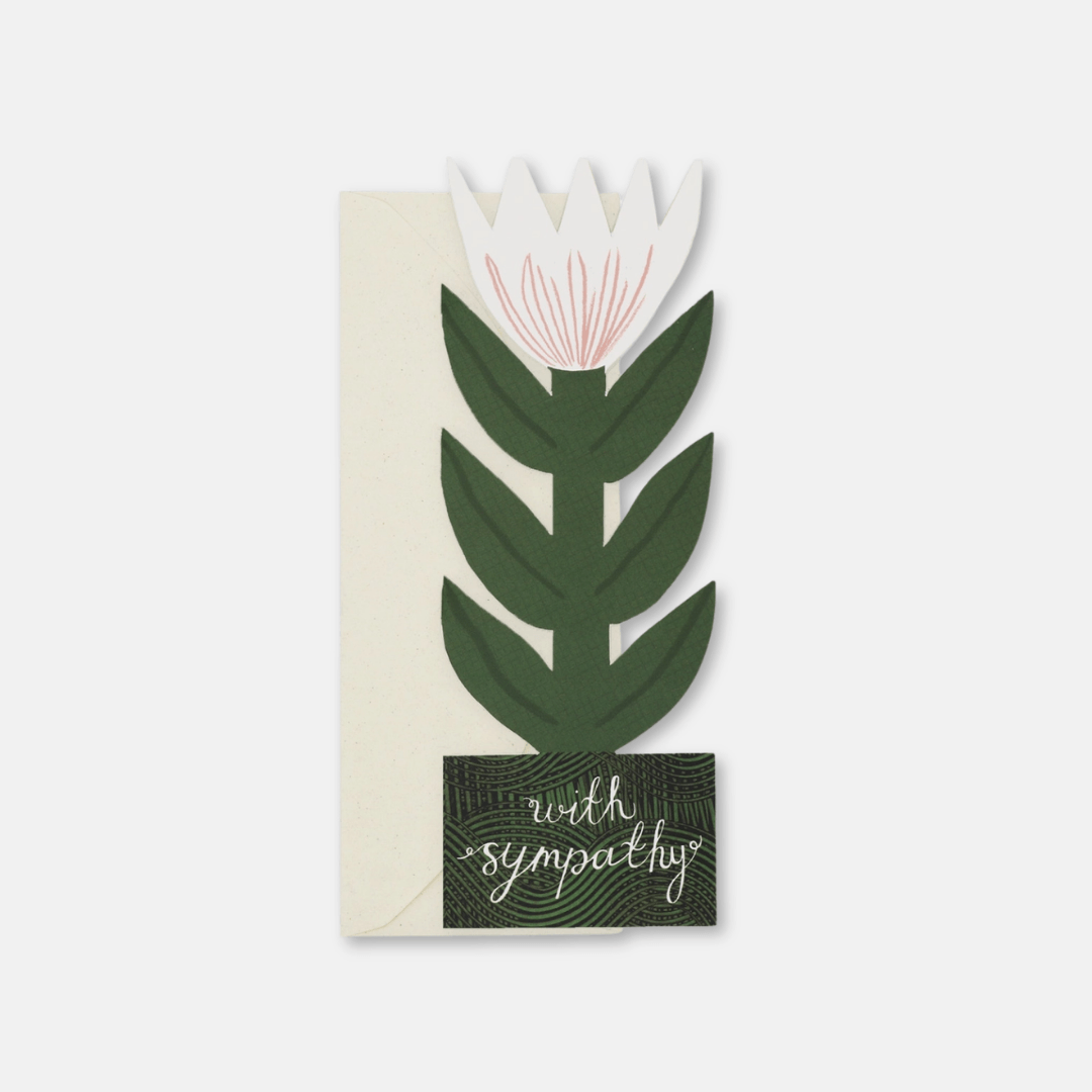 White Lily Sympathy Greetings Card