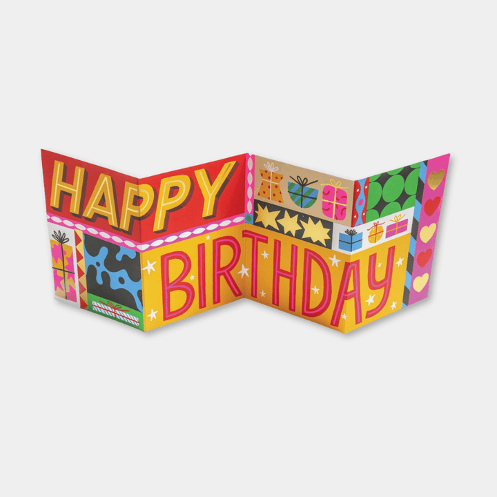 Happy Birthday Concertina Greetings Card