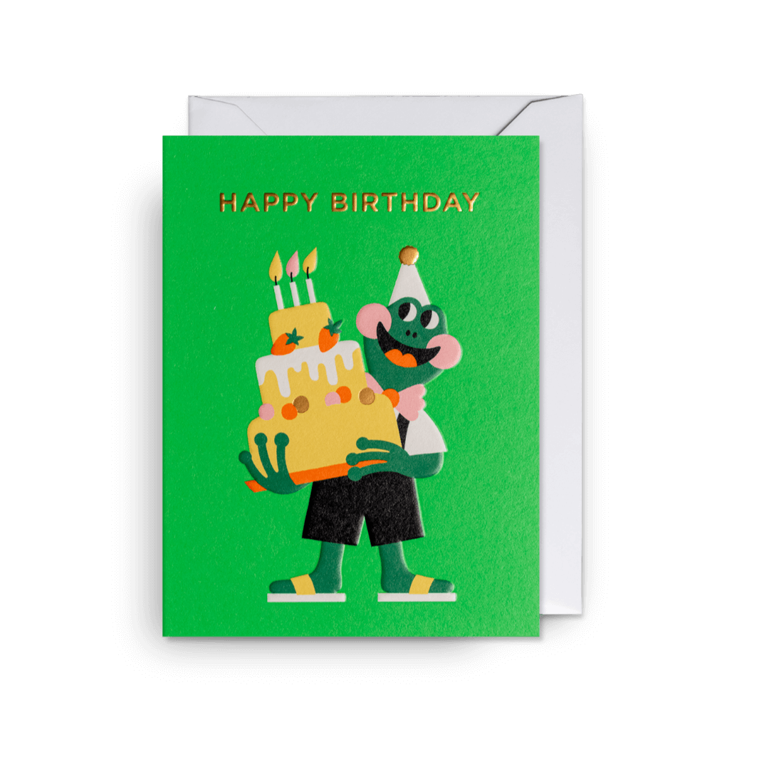 Birthday Frog Mini Greetings Card