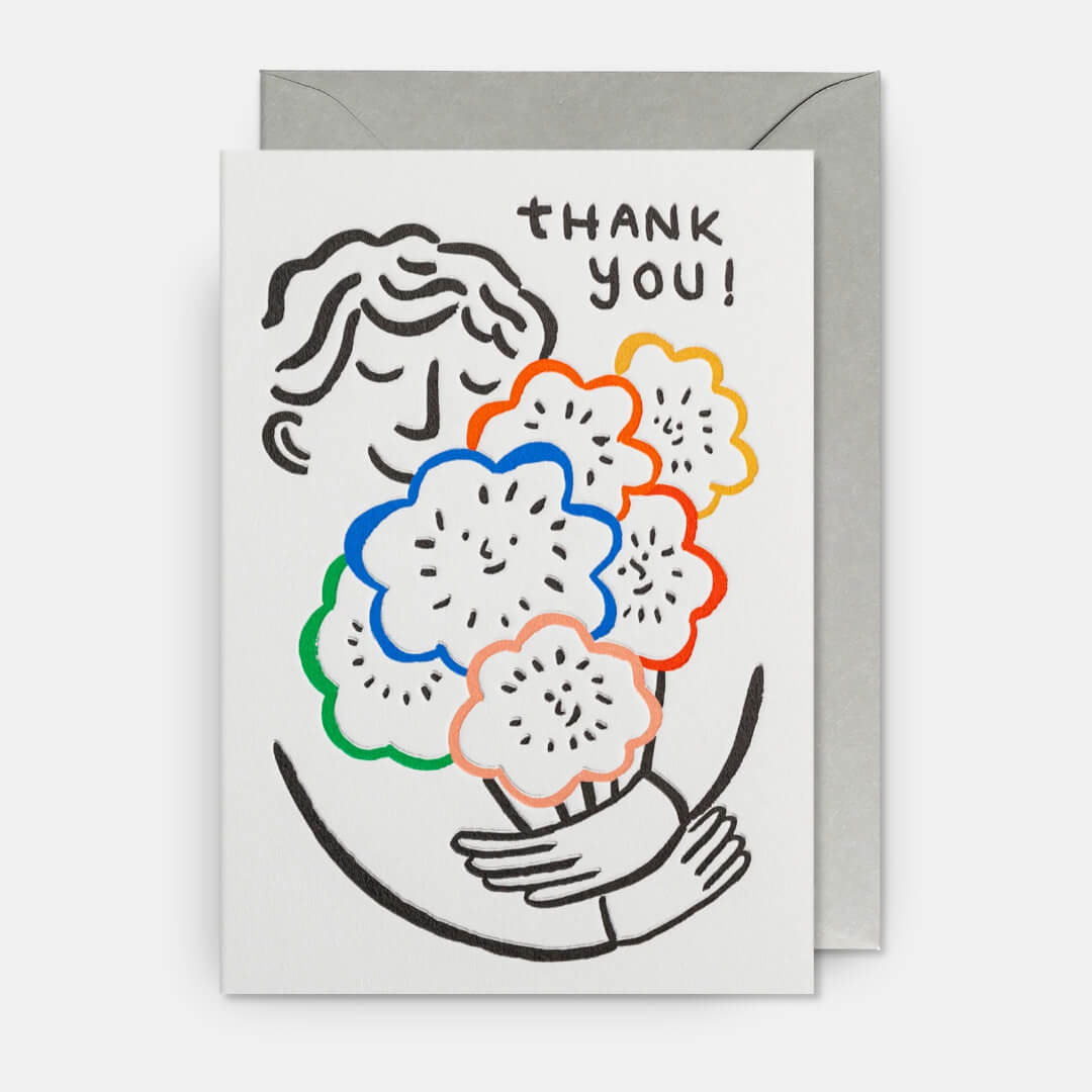 Happy Flowers Thank You Greetings Card