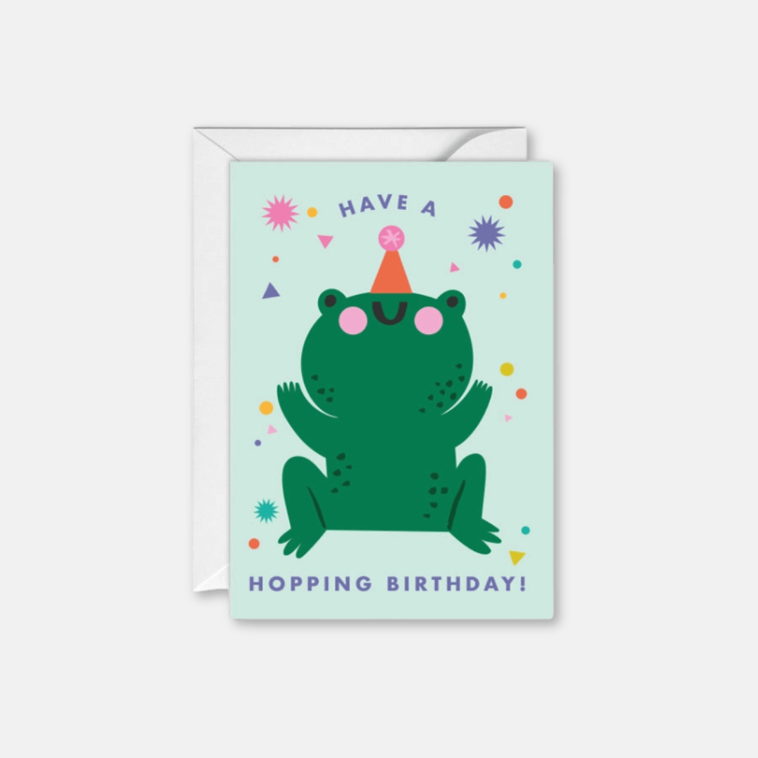 Hopping Birthday Frog Greetings Card