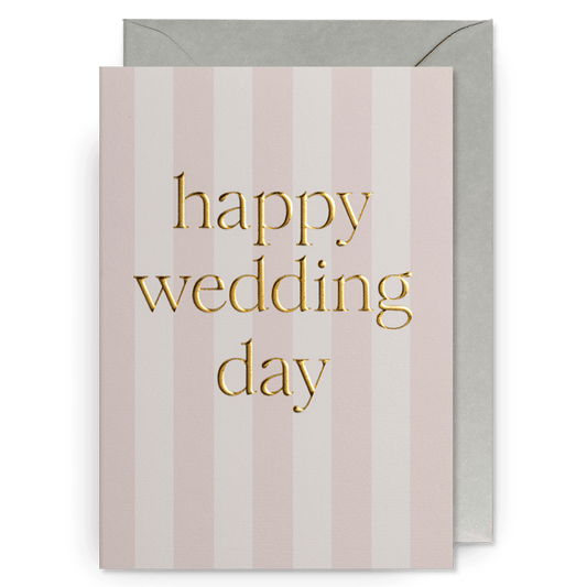 Wedding Day Stripey Greetings Card