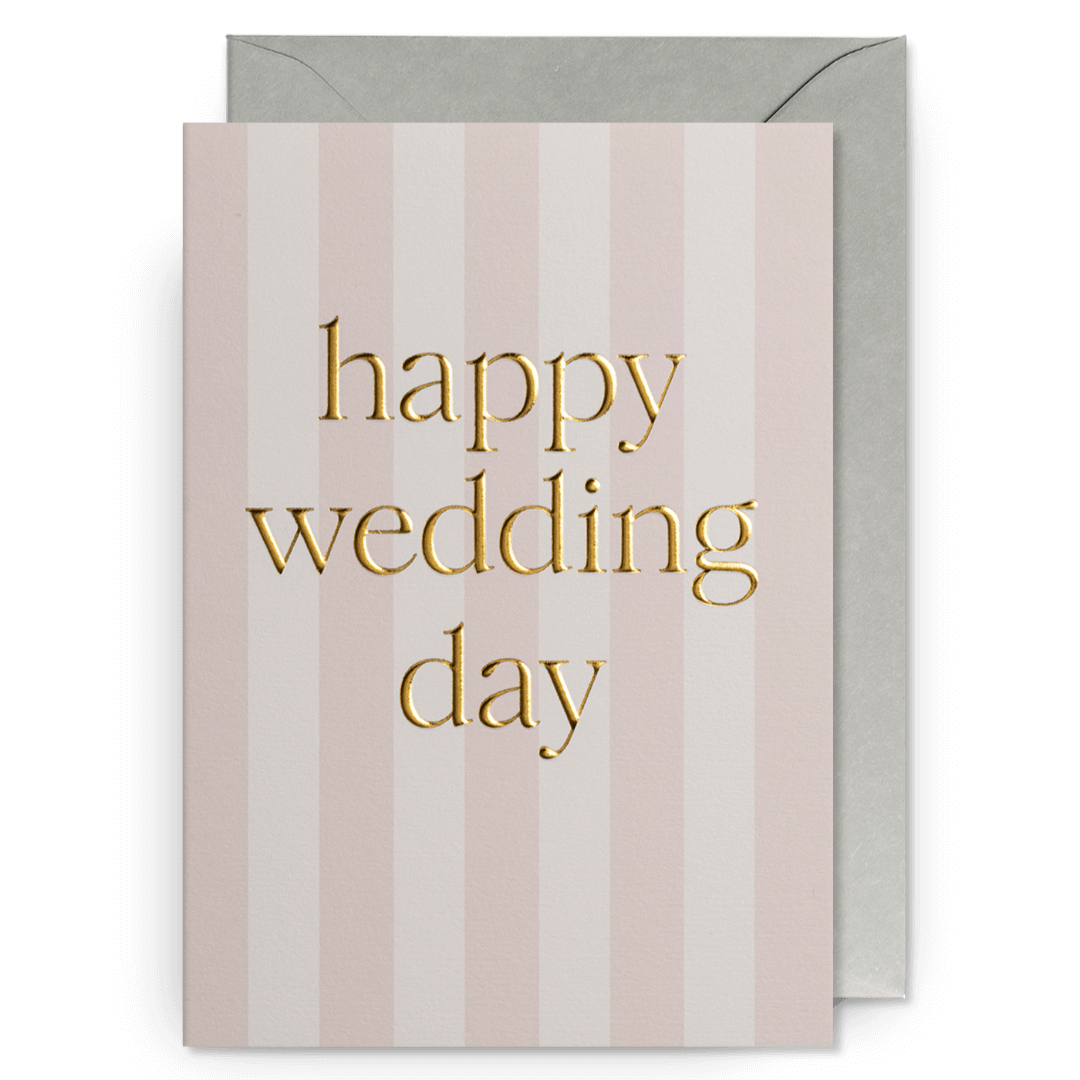 Wedding Day Stripey Greetings Card