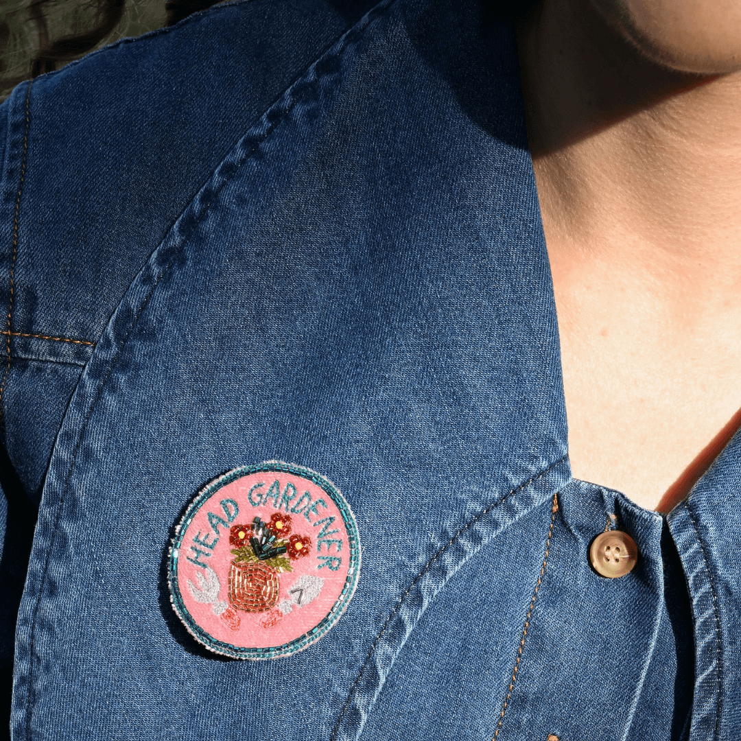 Head Gardener Embroidered Brooch