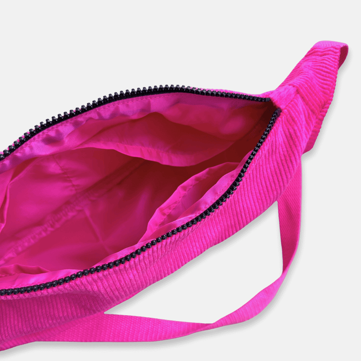 Pink Corduroy Sling Bag