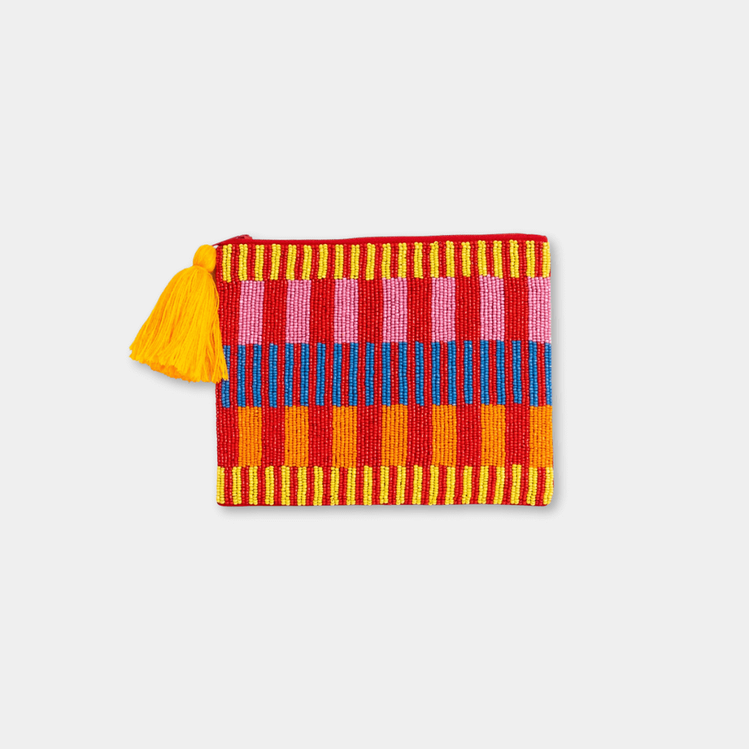 Large Abstract Beaded Pouch