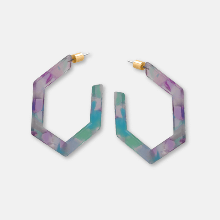 Hexagon Hoop Earrings