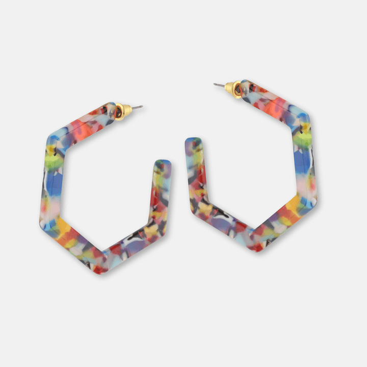 Hexagon Hoop Earrings