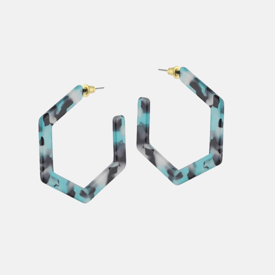 Hexagon Hoop Earrings