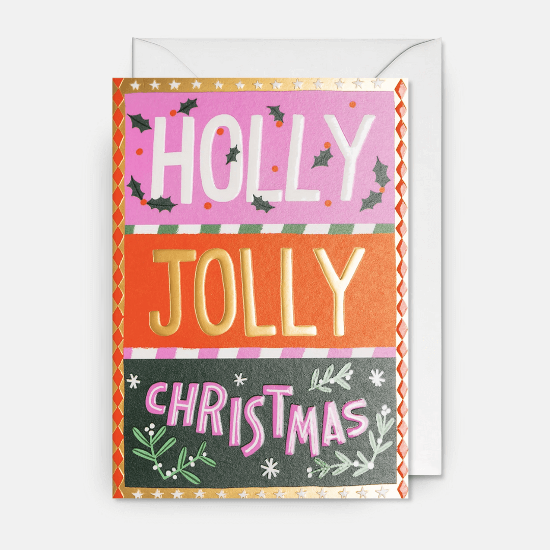 Holly Jolly Christmas Greetings Card