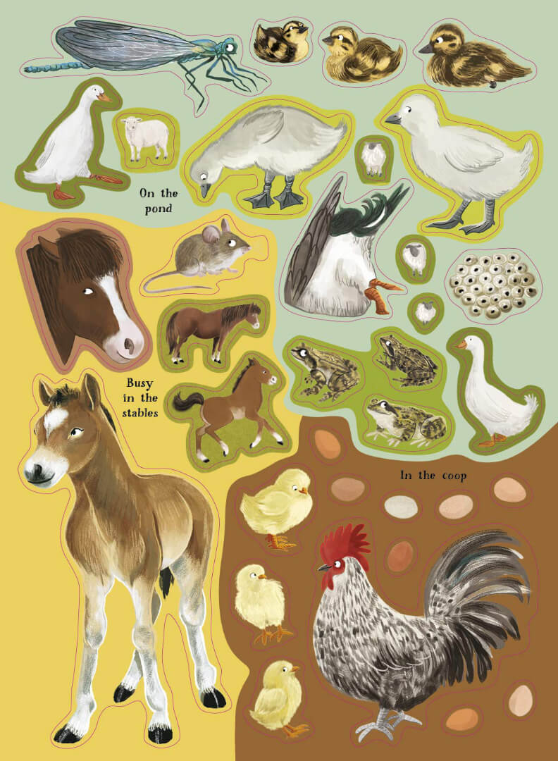 Horses, Hens and Other British Farm Animals Sticker Book